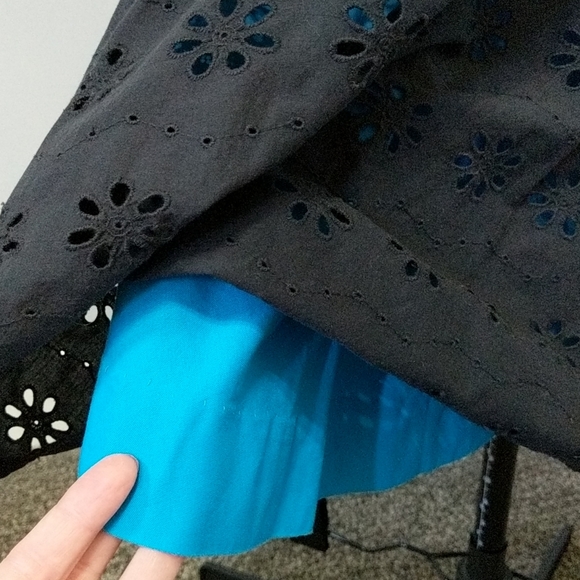 **ONE OF A KIND** Peek-a-boo Black Eyelet A Line Tea Length Dress - Picture 5 of 6